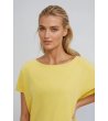 Жълт дамски пуловер с къс ръкав-2 снимка