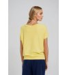 Жълт дамски пуловер с къс ръкав-3 снимка