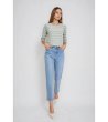 Дамски сини дънки с права кройка-0 снимка