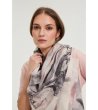 Дамски шал в  цвят пудра и сиво-1 снимка