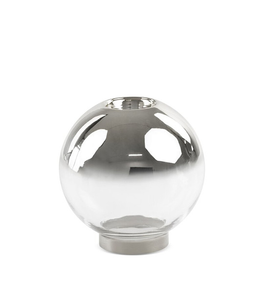 Сребрист стъклен свещник ZOJA 10x10 см снимка