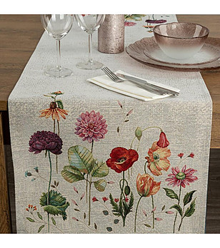 Гобленов тишлайфер с цветя 40x100 см снимка