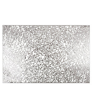 Комплект 6 сребристи подложки за маса с ажурен десен 30x45 см снимка