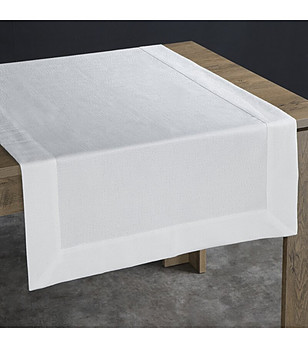 Бял тишлайфер с декоративен кант 70x150 см снимка