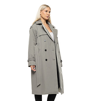 Ментов дълъг шлифер с качулка Amisa снимка