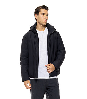 Черно мъжко яке с качулка Kеn снимка