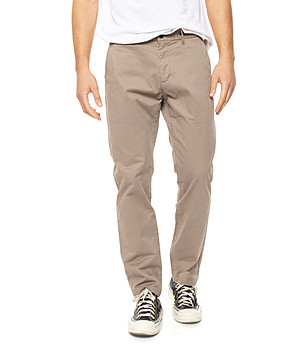 Бежов мъжки памучен панталон Franko снимка