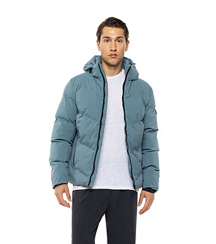 Мъжко тъмноментово яке с качулка Buldo снимка