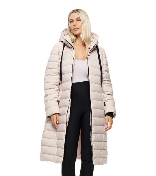 Бежово дълго яке с качулка Margaret снимка