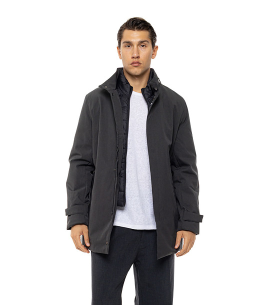 Тъмносиво мъжко яке с качулка Abel снимка