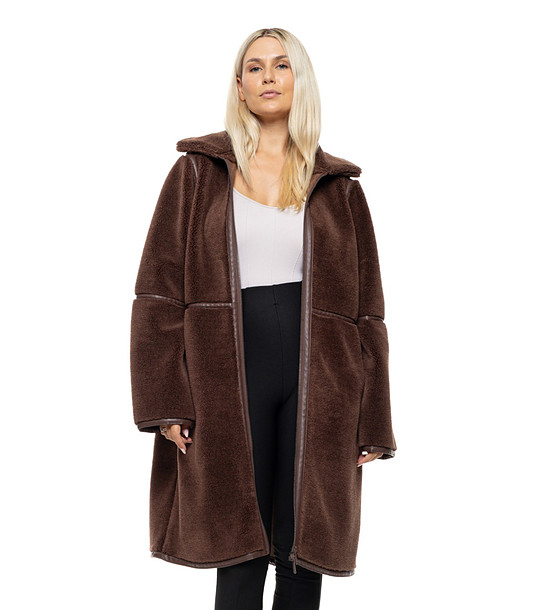 Кафяво дамско палто Alita снимка