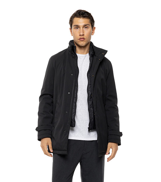 Черно мъжко яке с яка Lаro снимка