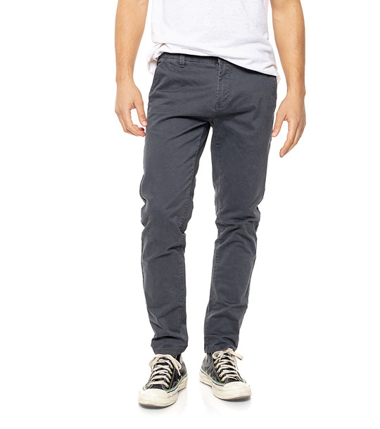 Тъмносив мъжки памучен панталон Donk снимка