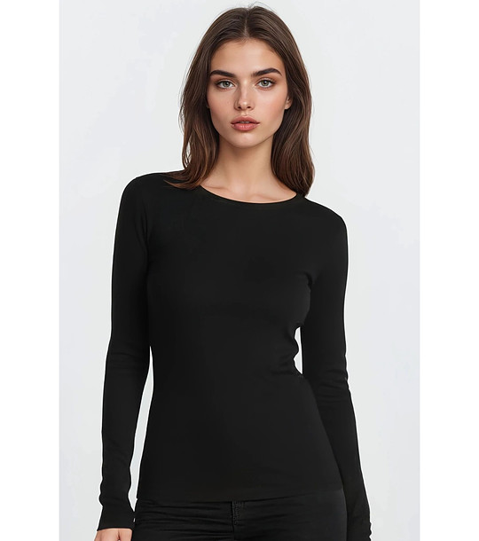 Черна блуза с дълъг ръкав IRMA снимка