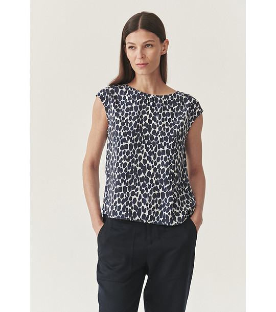 Тъмносиня блуза с животински принт Lala снимка