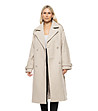 Бежово дамско палто с колан Arina-0 снимка