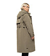 Дамско дълго яке в каки с качулка Emala-3 снимка