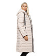 Дамско бежово дълго яке с качулка Caren-1 снимка