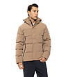 Бежово подплатено мъжко яке с качулка Emko-2 снимка