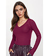Бордова блуза с дълъг ръкав ELEONOR-0 снимка