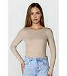 Бежов топ с дълъг ръкав IRMA-0 снимка