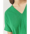 Зелена плетена блуза с V-образно деколте Rita-3 снимка