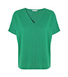 Зелена плетена блуза с V-образно деколте Rita-4 снимка