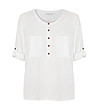 Бяла блуза с копчета и памук Emelia-2 снимка