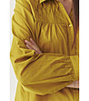 Жълта памучна риза с плисиран детайл Malvina-3 снимка