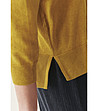 Пуловер в цвят горчица със странични цепки Мali-4 снимка
