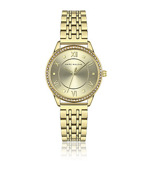 Дамски златист часовник с метална верижка снимка