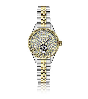 Дамски златист часовник с двуцветна стоманена верижка  снимка