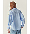 Светлосиня дамска памучна риза с райе Maxixa-1 снимка