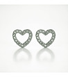 Сребристи обеци сърца с прозрачни кристали-0 снимка