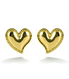 Златисти обеци сърце от неръждаема стомана-0 снимка