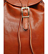 Дамска раница от естествена кожа в цвят коняк Nikala-3 снимка