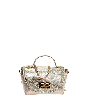 Златиста чанта през рамо ORO снимка