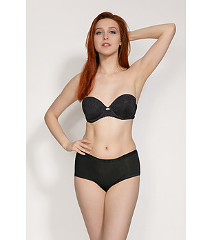 Бикини с памук с висока талия LENA в черно снимка