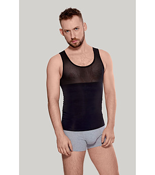 Черен мъжки стягащ потник 170-180 см снимка