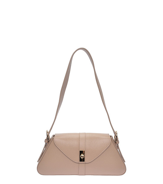 Бежова чанта за рамо с метална тока FANGO снимка