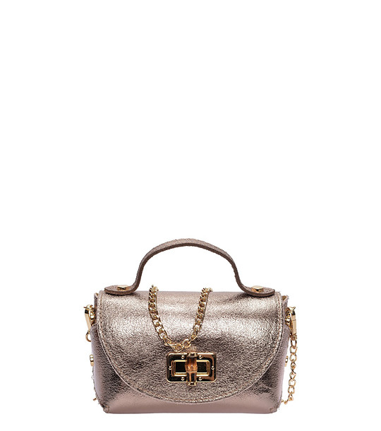 Бронзова чанта през рамо снимка