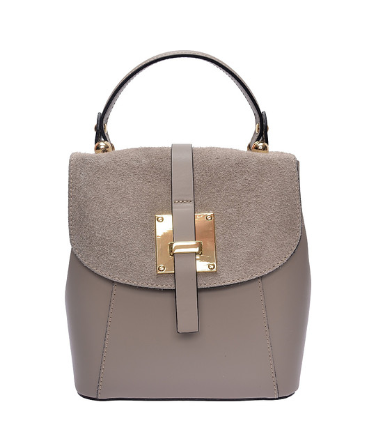 Бежова раница с горна дръжка  снимка