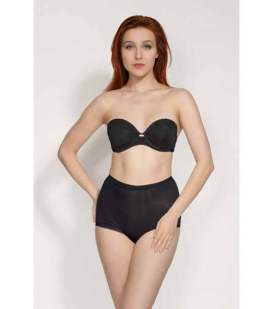 Черни бикини с висока талия LARA и с памук снимка