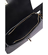 Черна раменна чанта NERO с метална тока-4 снимка