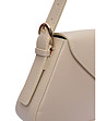 Бежова чанта за рамо с метална тока-3 снимка